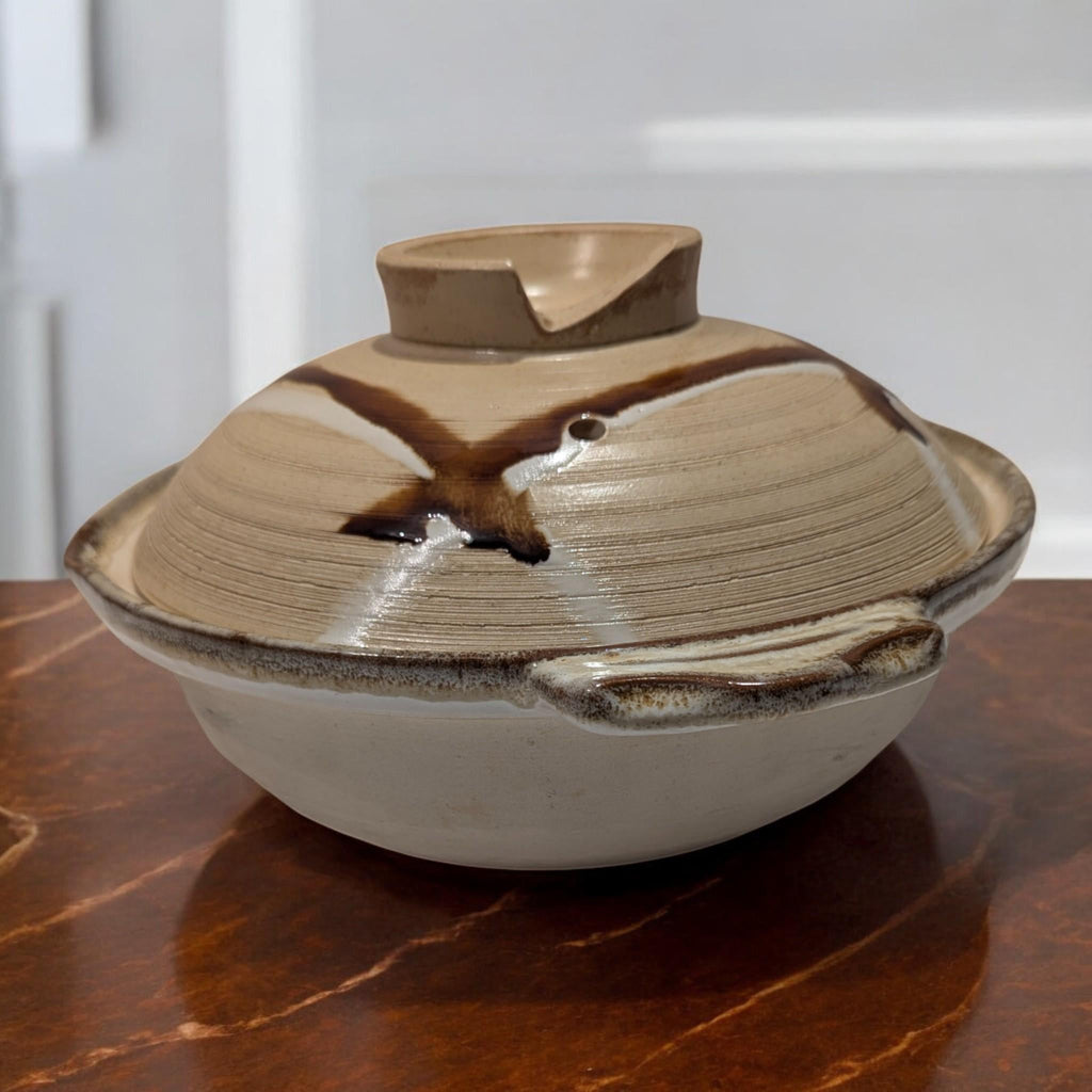 Handmade Japanese Donabe Clay Pot - Authentic Stoneware Ceramic Cooking Vessel for Traditional Asian Cuisine - The Relic Detail