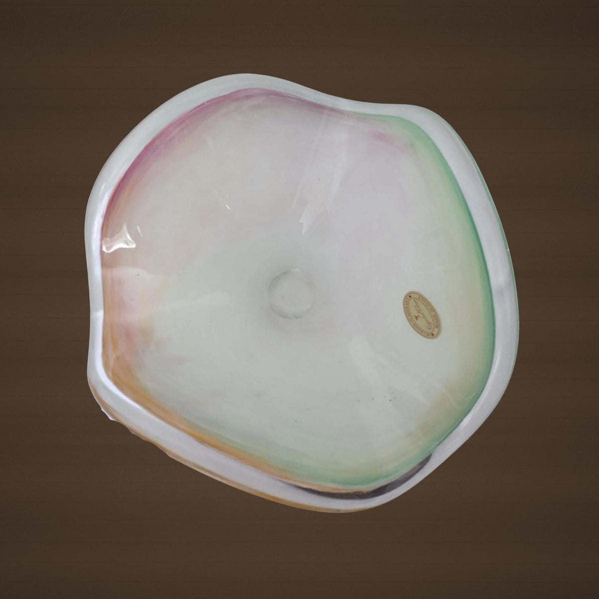 Italian Murano Glass Art Sculpture: White, Pink, and Green Decor - The Relic Detail