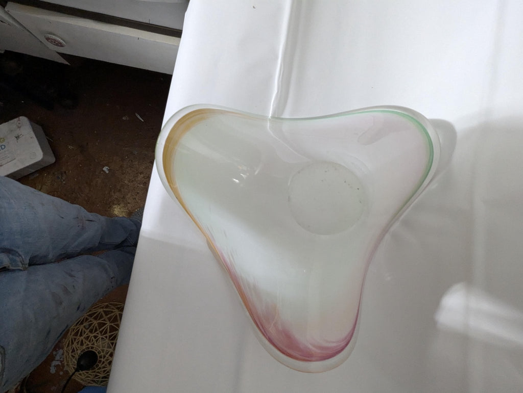Italian Murano Glass Art Sculpture: White, Pink, and Green Decor - The Relic Detail