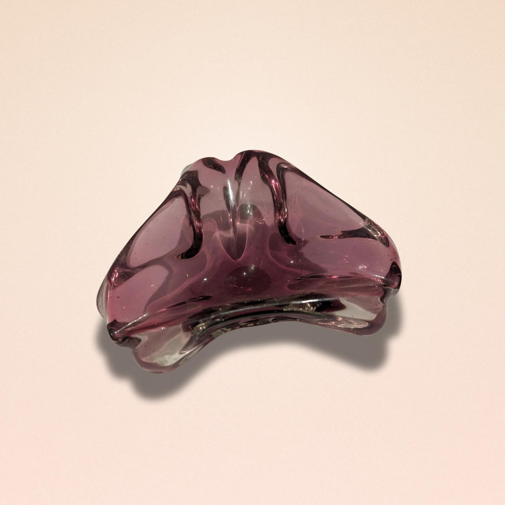 Lavender Murano Bowl Mid-Century Vintage Purple Art Glass Collection Piece from Italy - The Relic Detail