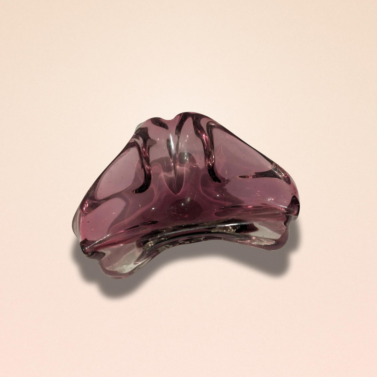 Lavender Murano Bowl Mid-Century Vintage Purple Art Glass Collection Piece from Italy - The Relic Detail