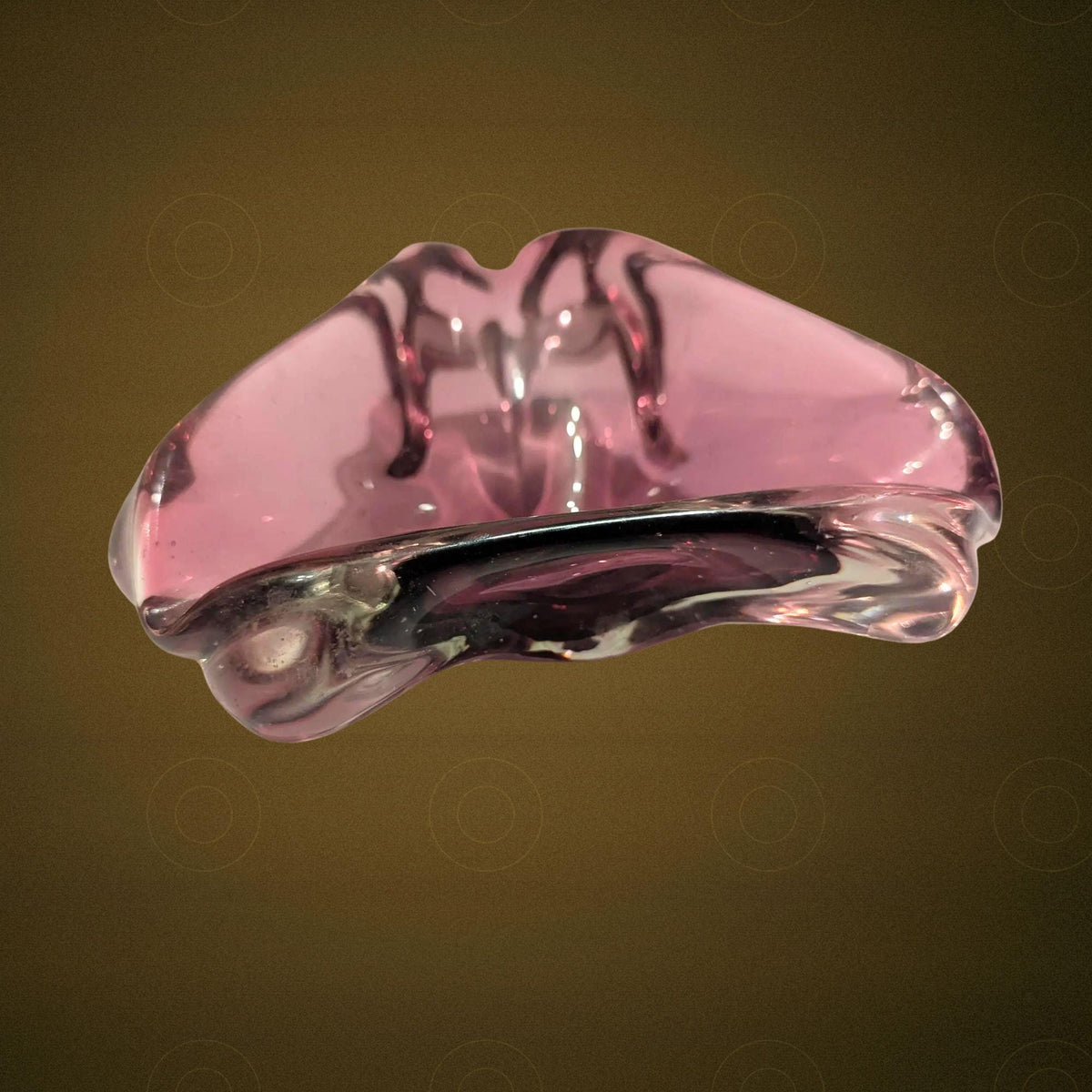 Lavender Murano Bowl Mid-Century Vintage Purple Art Glass Collection Piece from Italy - The Relic Detail