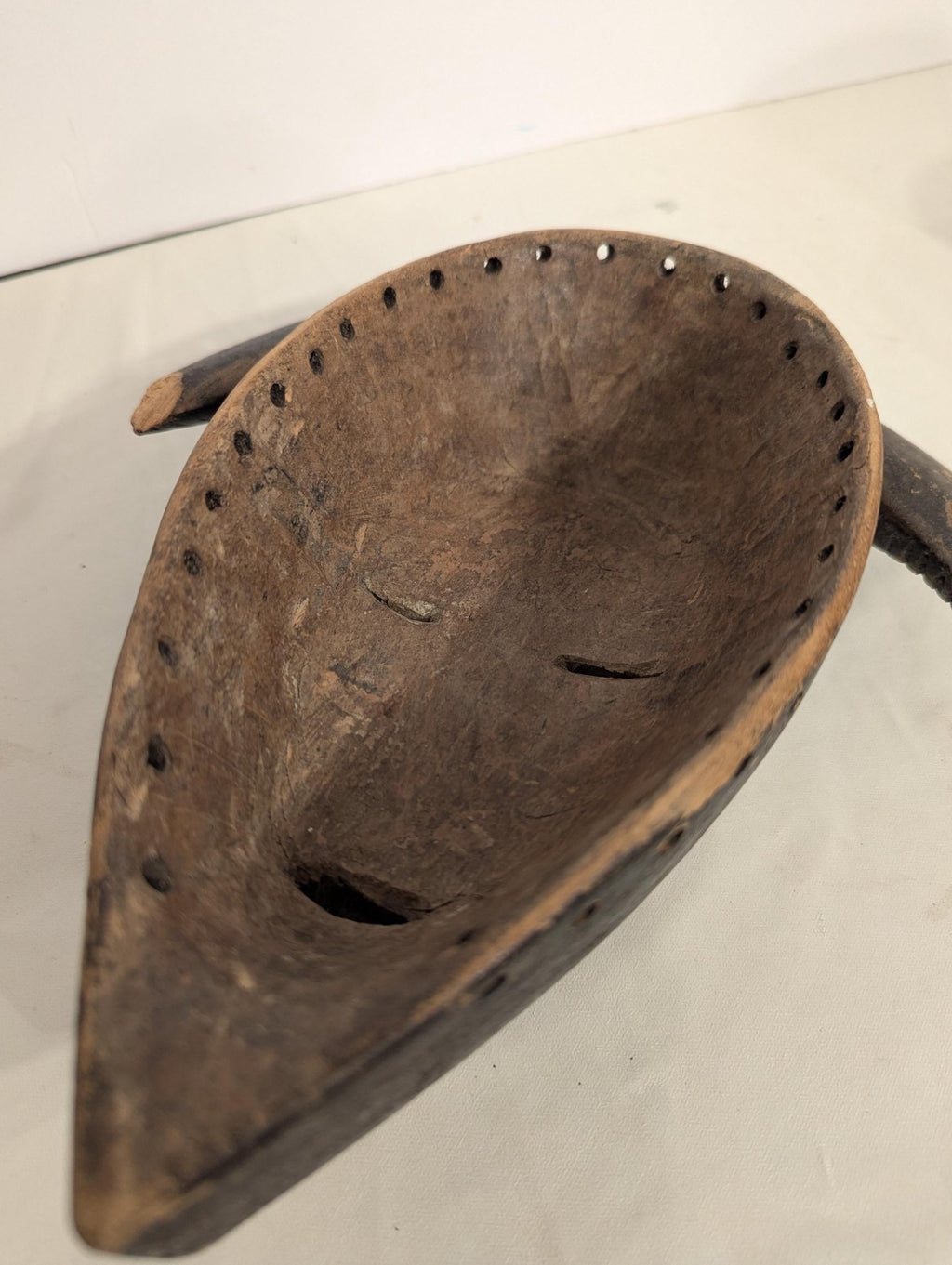 Marka African Mask - Hand Carved Wood & Metal - Tribal Art Wall Decor, Dark Academia Curio - The Relic Detail