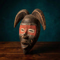 Marka African Mask - Hand Carved Wood & Metal - Tribal Art Wall Decor, Dark Academia Curio - The Relic Detail