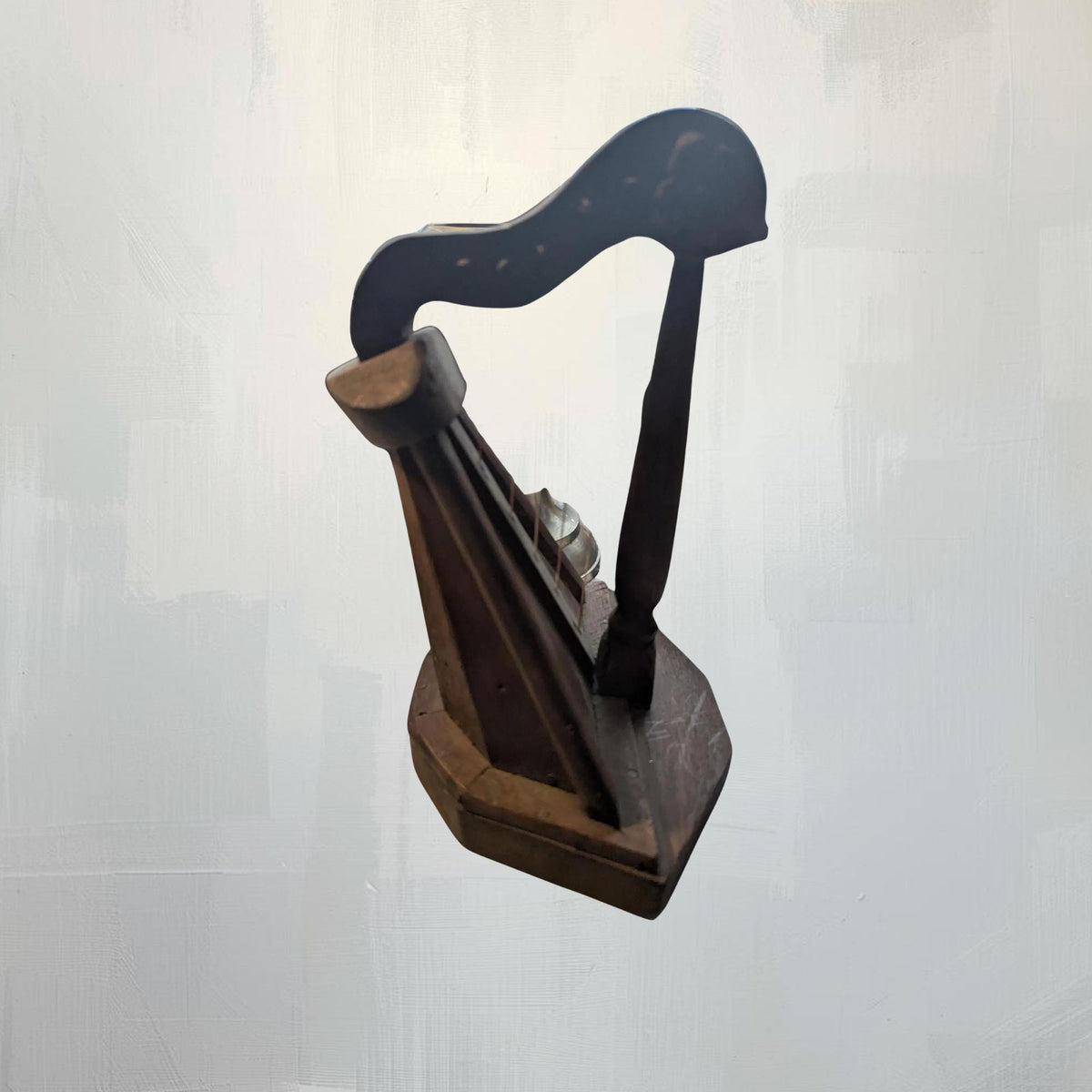 Miniature Wooden Harp - Decorative Sculpture - Handcrafted Wood Curio Decor - The Relic Detail