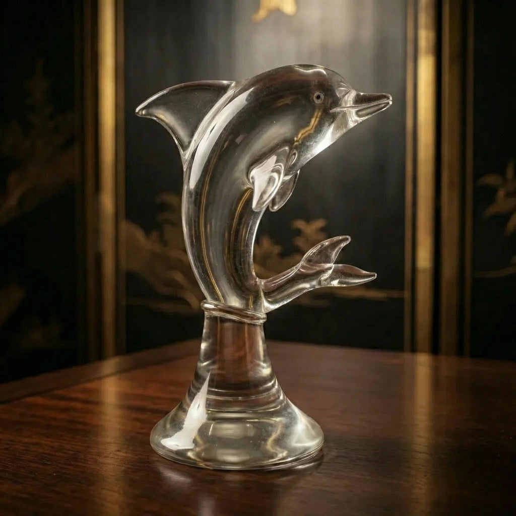 Murano Glass Dolphin Sculpture | Vintage Italian Art Glass - The Relic Detail