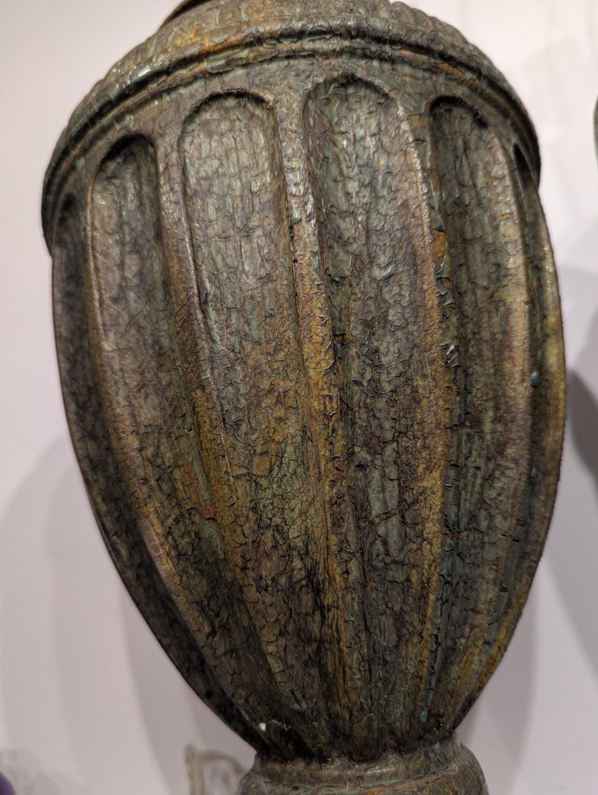 Pair of Olive Green Urn-Style Table Lamps, 29 in. - The Relic Detail