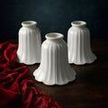 Set of 3 White Glass Pendant Lampshades 1970's - The Relic Detail