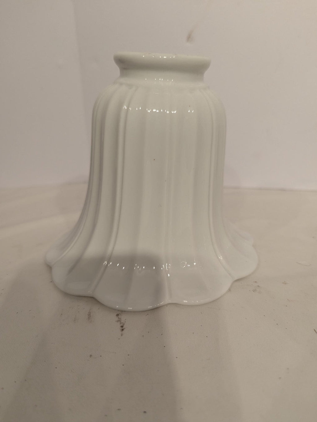 Set of 3 White Glass Pendant Lampshades 1970's - The Relic Detail