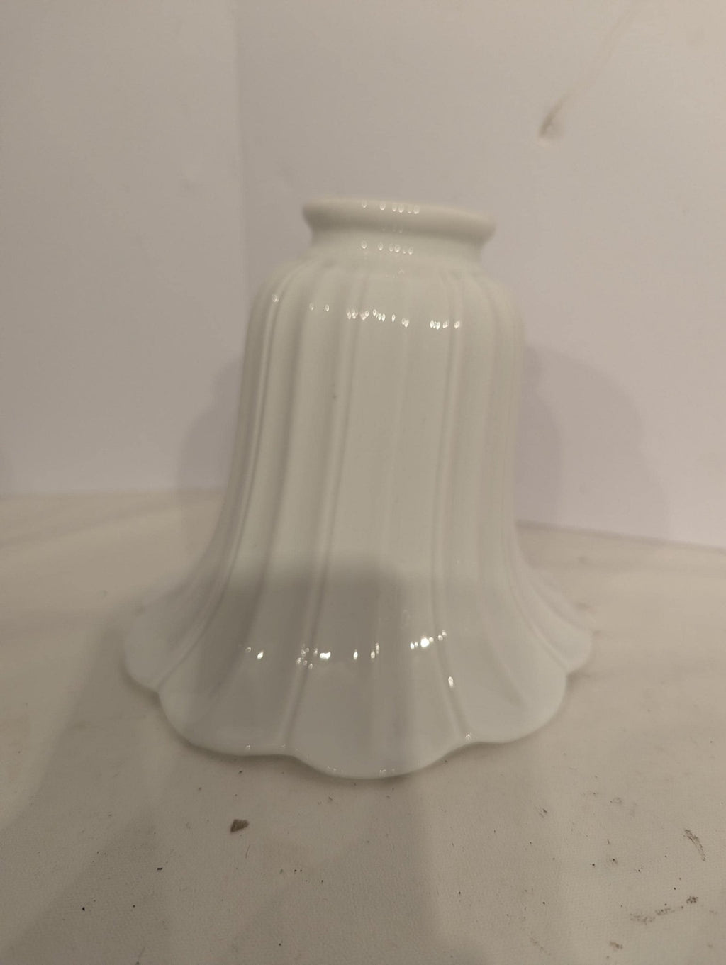 Set of 3 White Glass Pendant Lampshades 1970's - The Relic Detail
