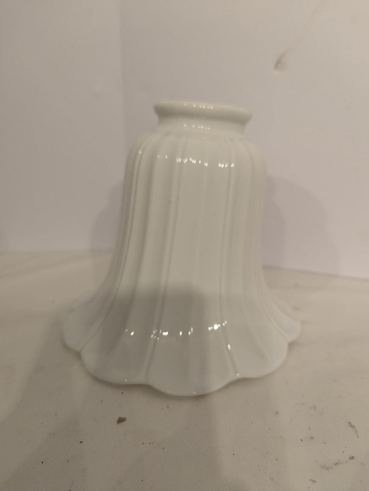 Set of 3 White Glass Pendant Lampshades 1970's - The Relic Detail
