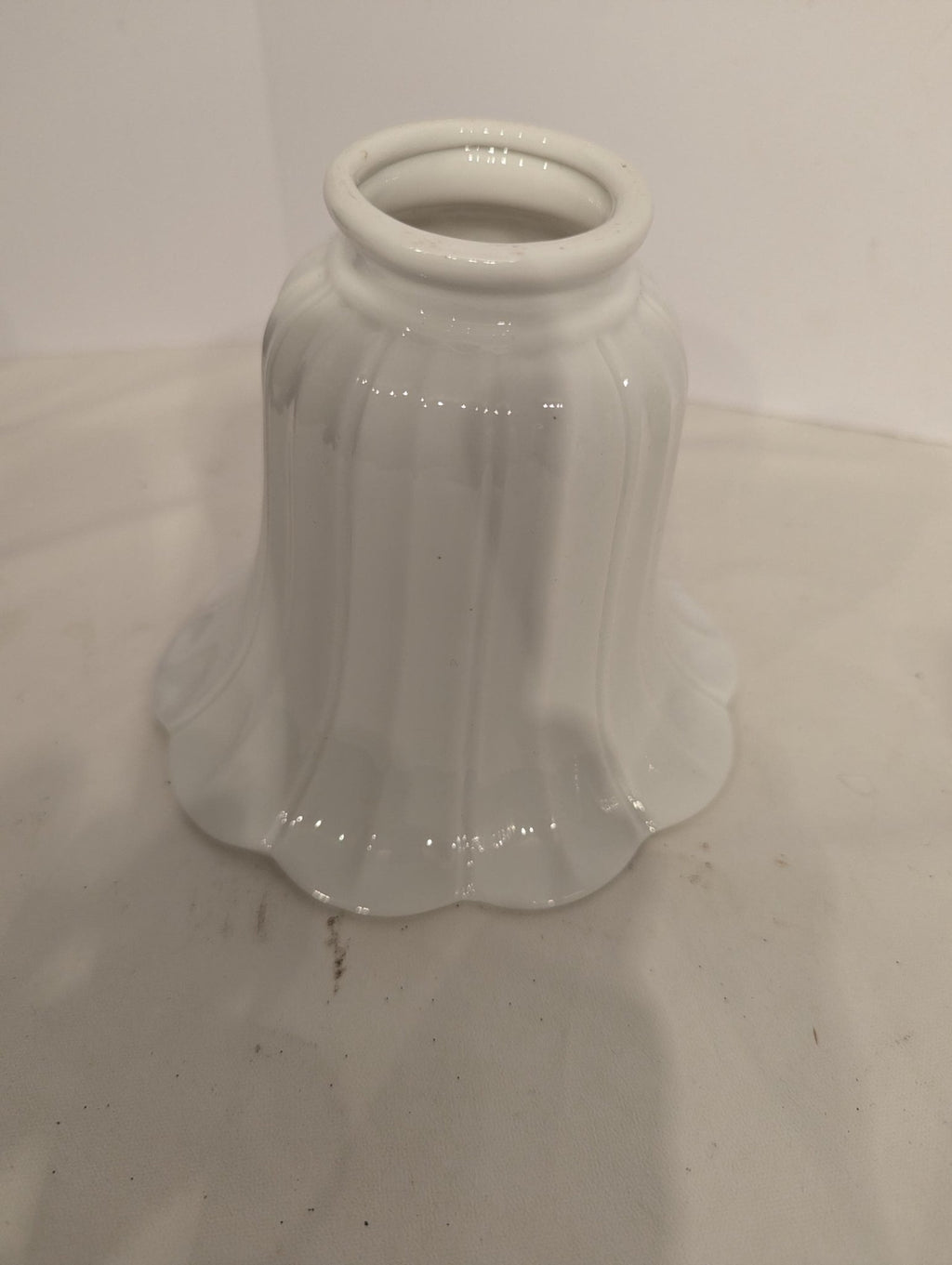 Set of 3 White Glass Pendant Lampshades 1970's - The Relic Detail