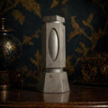 Silver-Tone Geometric Metal Table Lamp - The Relic Detail
