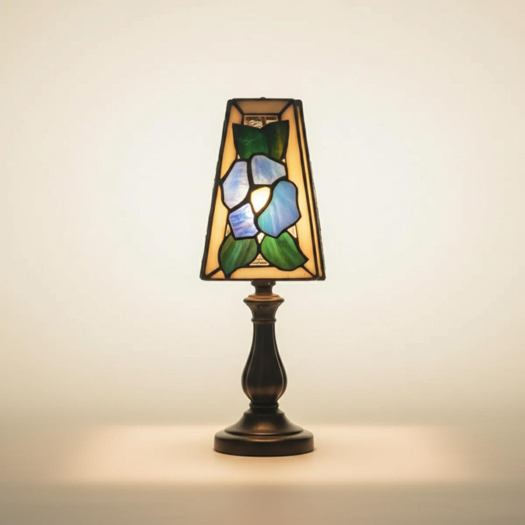 Small Floral Stained Glass Lamp Shade, 6 x 4 in. - The Relic Detail