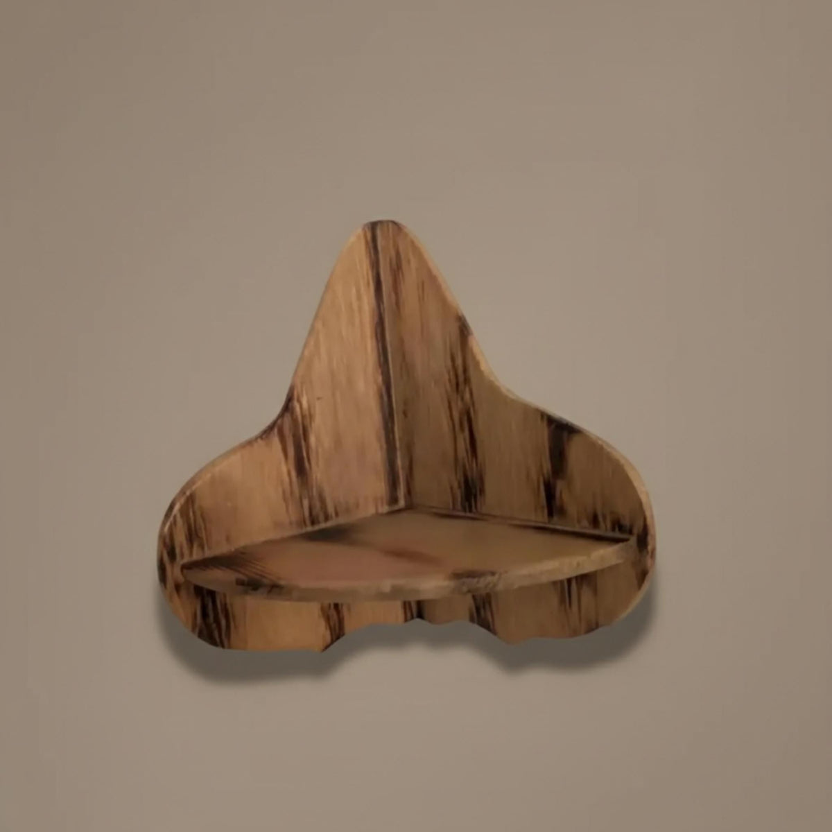 Small Rustic Wooden Wall Shelf Mini Hanging Corner Storage Space Saving Decor - The Relic Detail