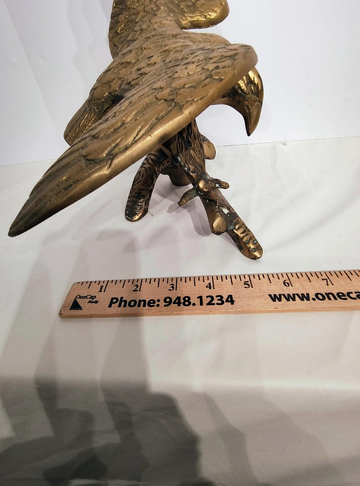 Solid Brass Eagle Sculpture | Vintage Desk Accent | The Relic Detail - The Relic Detail