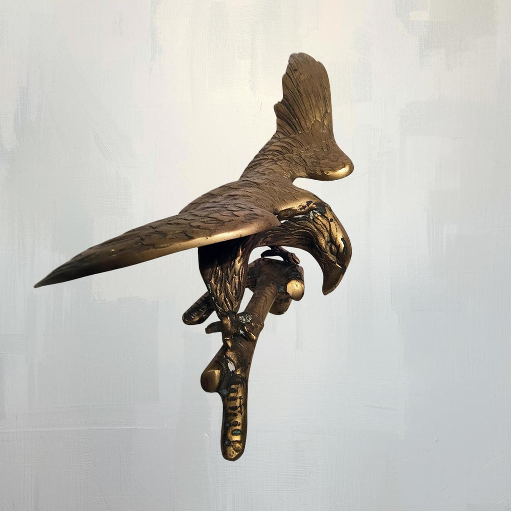 Solid Brass Eagle Sculpture | Vintage Desk Accent | The Relic Detail - The Relic Detail
