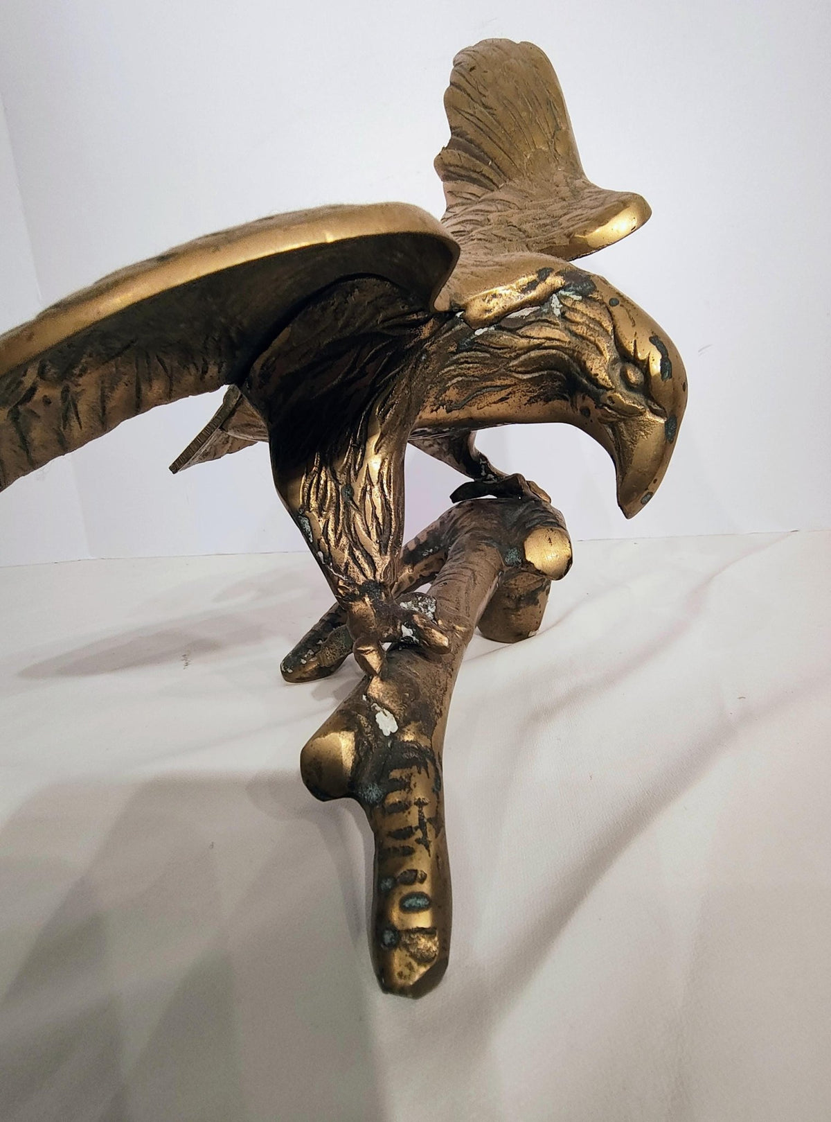 Solid Brass Eagle Sculpture | Vintage Desk Accent | The Relic Detail - The Relic Detail