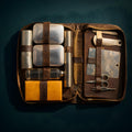 Vintage 1920s Leather Toiletry Travel Case Set Men's Grooming Kit Accessories - The Relic Detail