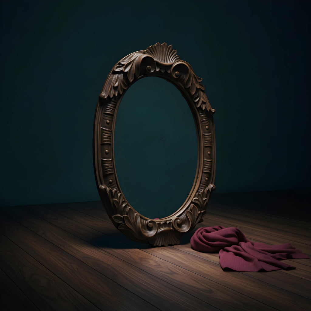 Vintage Baroque Oval Gilt Wall Mirror - The Relic Detail