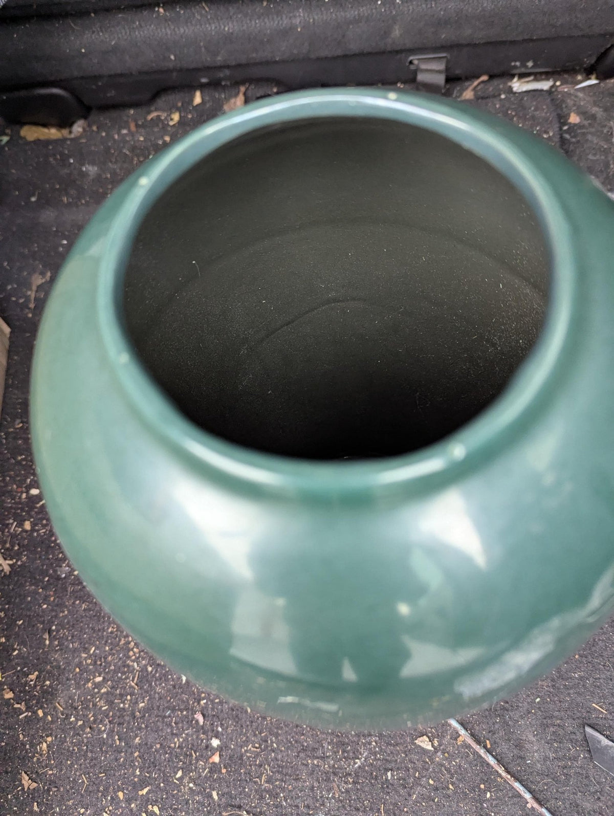 Vintage Green Pottery Vase, Mid Century Modern 12 in - The Relic Detail