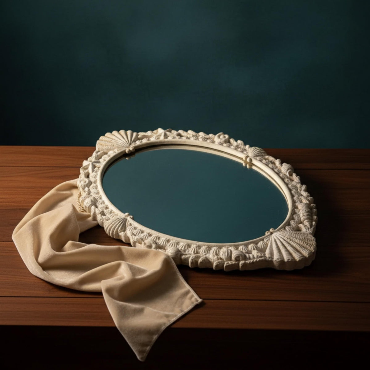 Vintage Seashell Wall Mirror – Ornate Coastal Decor - The Relic Detail