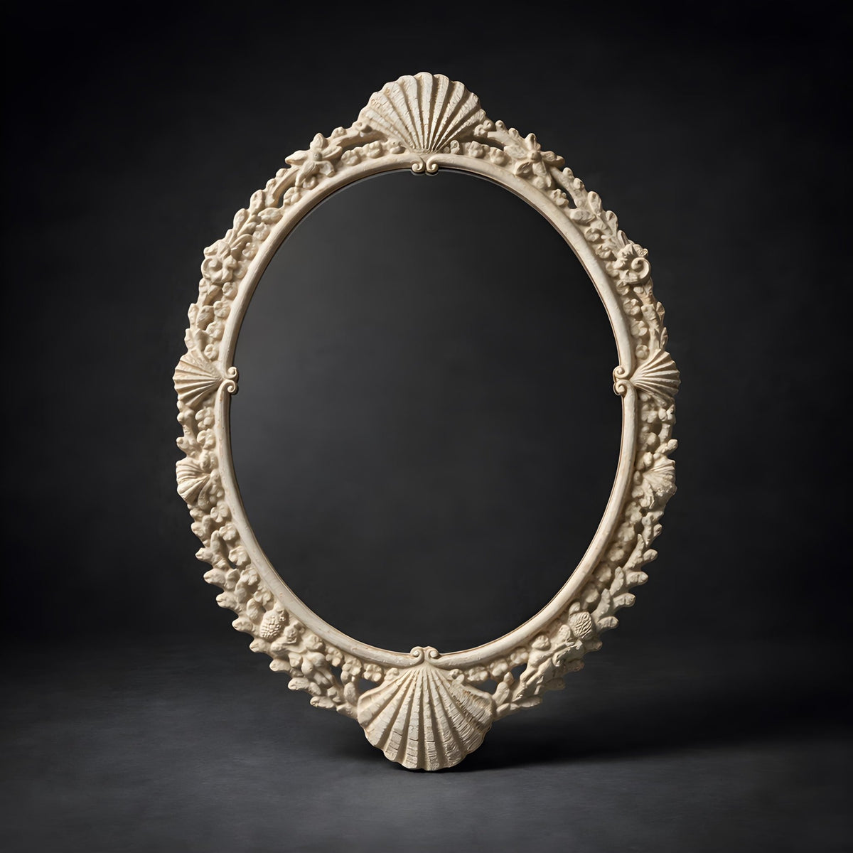 Vintage Seashell Wall Mirror – Ornate Coastal Decor - The Relic Detail