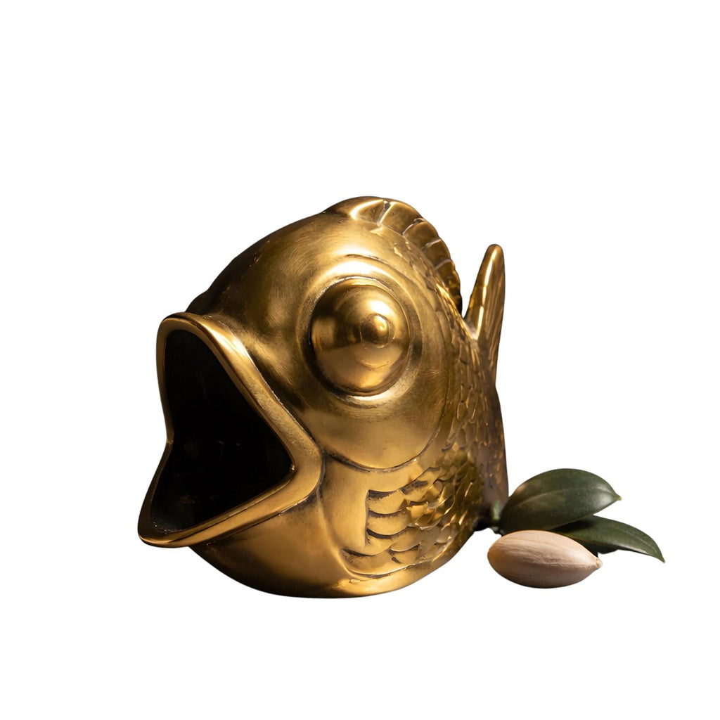 Walter Bosse Brass Fish Ashtray Mid-Century Modern Hagenauer Vienna Vintage Austrian Design Sculpture - The Relic Detail