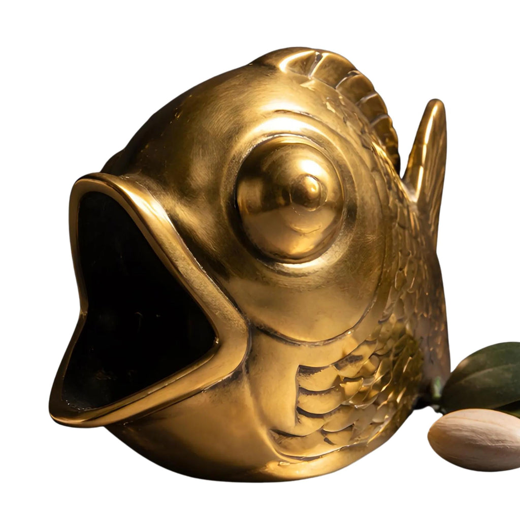 Walter Bosse Brass Fish Ashtray Mid-Century Modern Hagenauer Vienna Vintage Austrian Design Sculpture - The Relic Detail