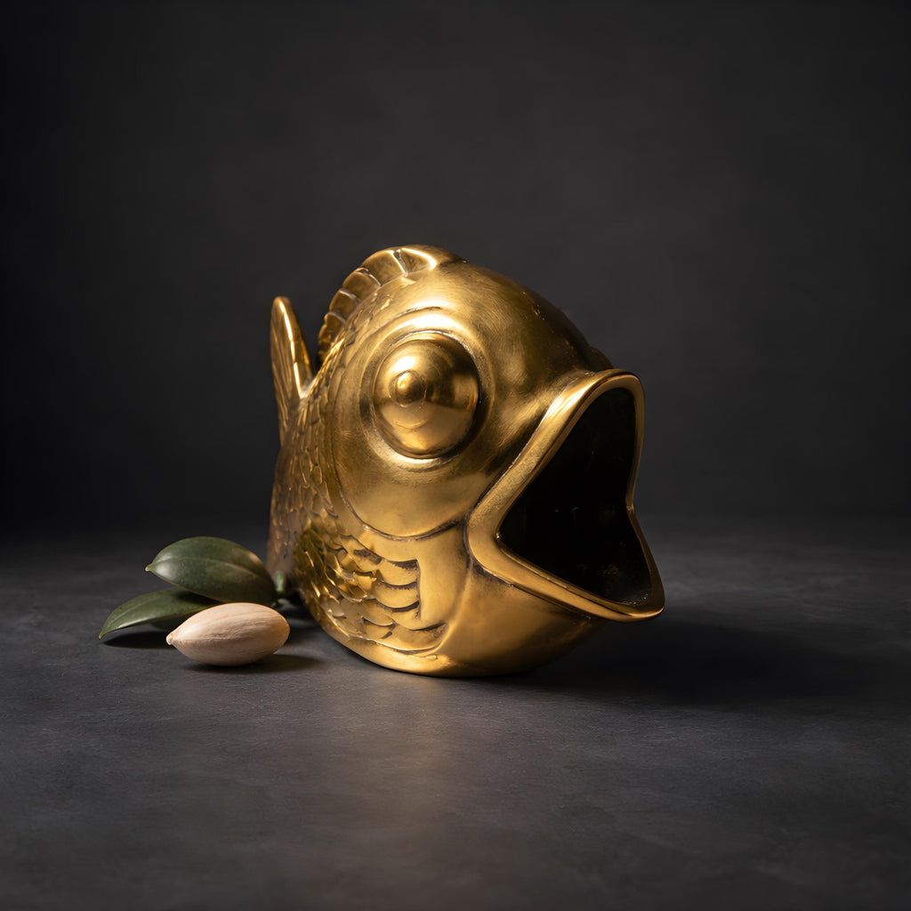 Walter Bosse Brass Fish Ashtray Mid-Century Modern Hagenauer Vienna Vintage Austrian Design Sculpture - The Relic Detail