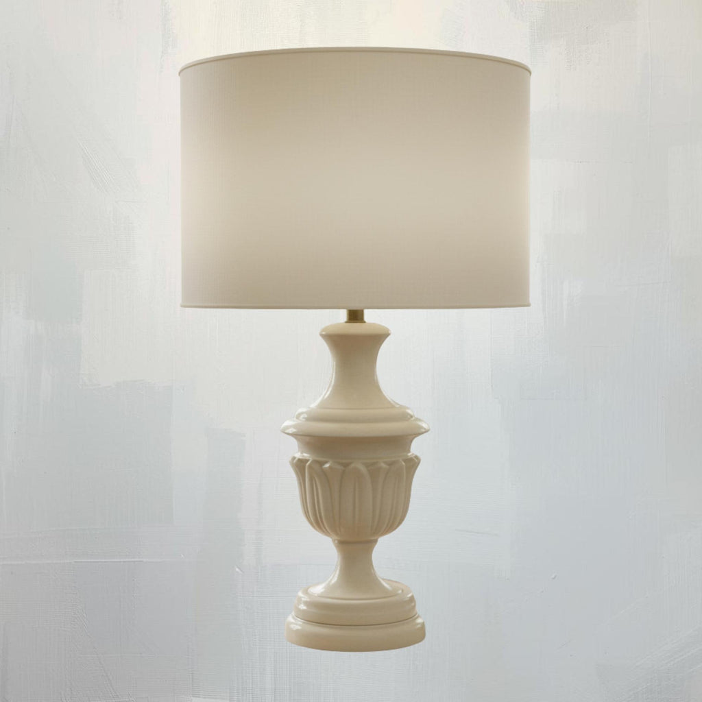 White Textured Ceramic Table Lamp, 28 in. - The Relic Detail