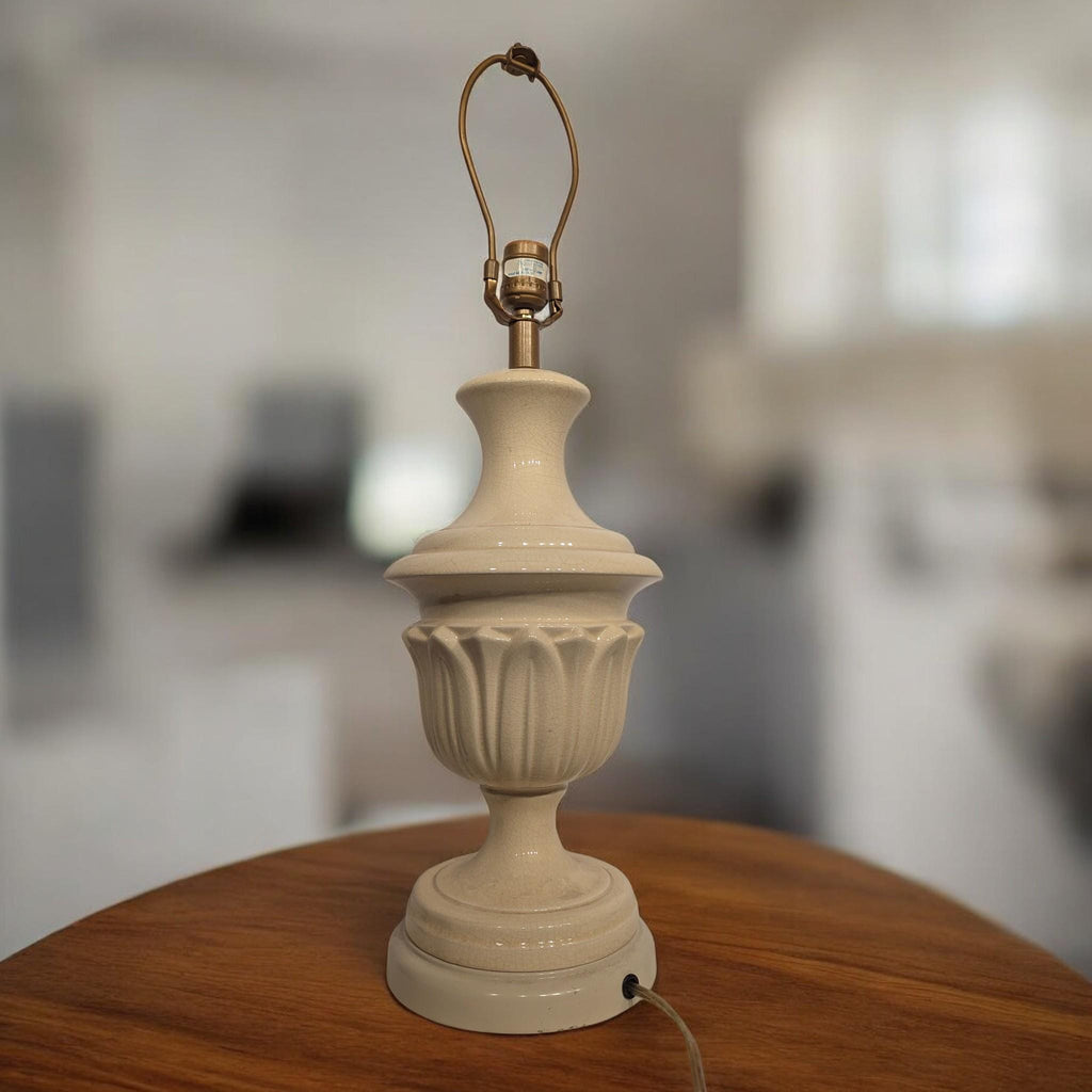 White Textured Ceramic Table Lamp, 28 in. - The Relic Detail