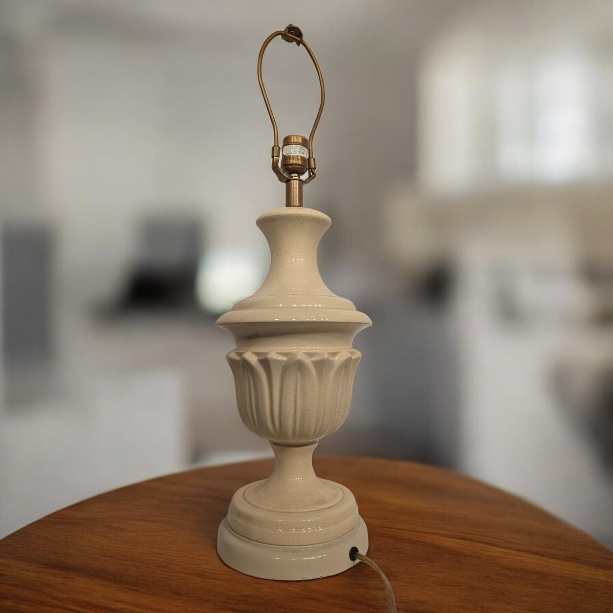 White Textured Ceramic Table Lamp, 28 in. - The Relic Detail